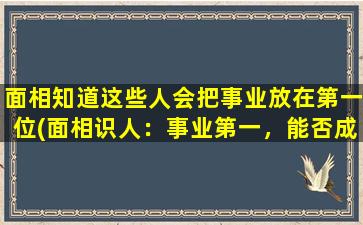 面相知道这些人会把事业放在第一位(面相识人：事业第一，能否成功取决于内部素养)