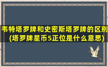 韦特塔罗牌和史密斯塔罗牌的区别(塔罗牌星币5正位是什么意思)