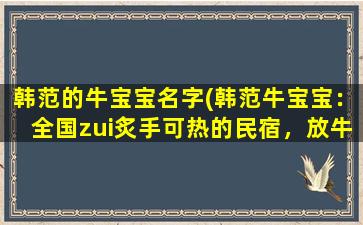 韩范的牛宝宝名字(韩范牛宝宝：全国zui炙手可热的民宿，放牛山庄，一览山城风貌！)