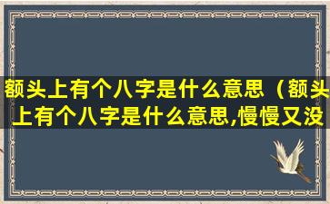 额头上有个八字是什么意思（额头上有个八字是什么意思,慢慢又没啦）