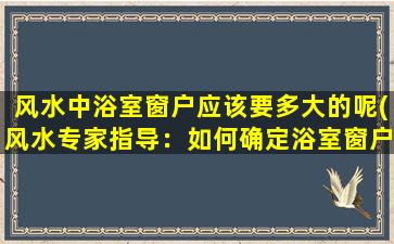 风水中浴室窗户应该要多大的呢(风水专家指导：如何确定浴室窗户大小？)