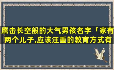 鹰击长空般的大气男孩名字「家有两个儿子,应该注重的教育方式有哪些」