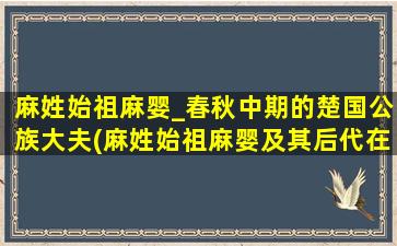 麻姓始祖麻婴_春秋中期的楚国公族大夫(麻姓始祖麻婴及其后代在中原和楚国的承续历程)