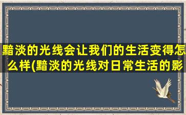 黯淡的光线会让我们的生活变得怎么样(黯淡的光线对日常生活的影响——如何让光线明亮照耀30个方法)