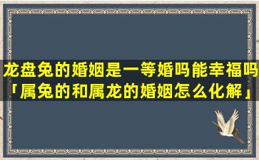 龙盘兔的婚姻是一等婚吗能幸福吗「属兔的和属龙的婚姻怎么化解」